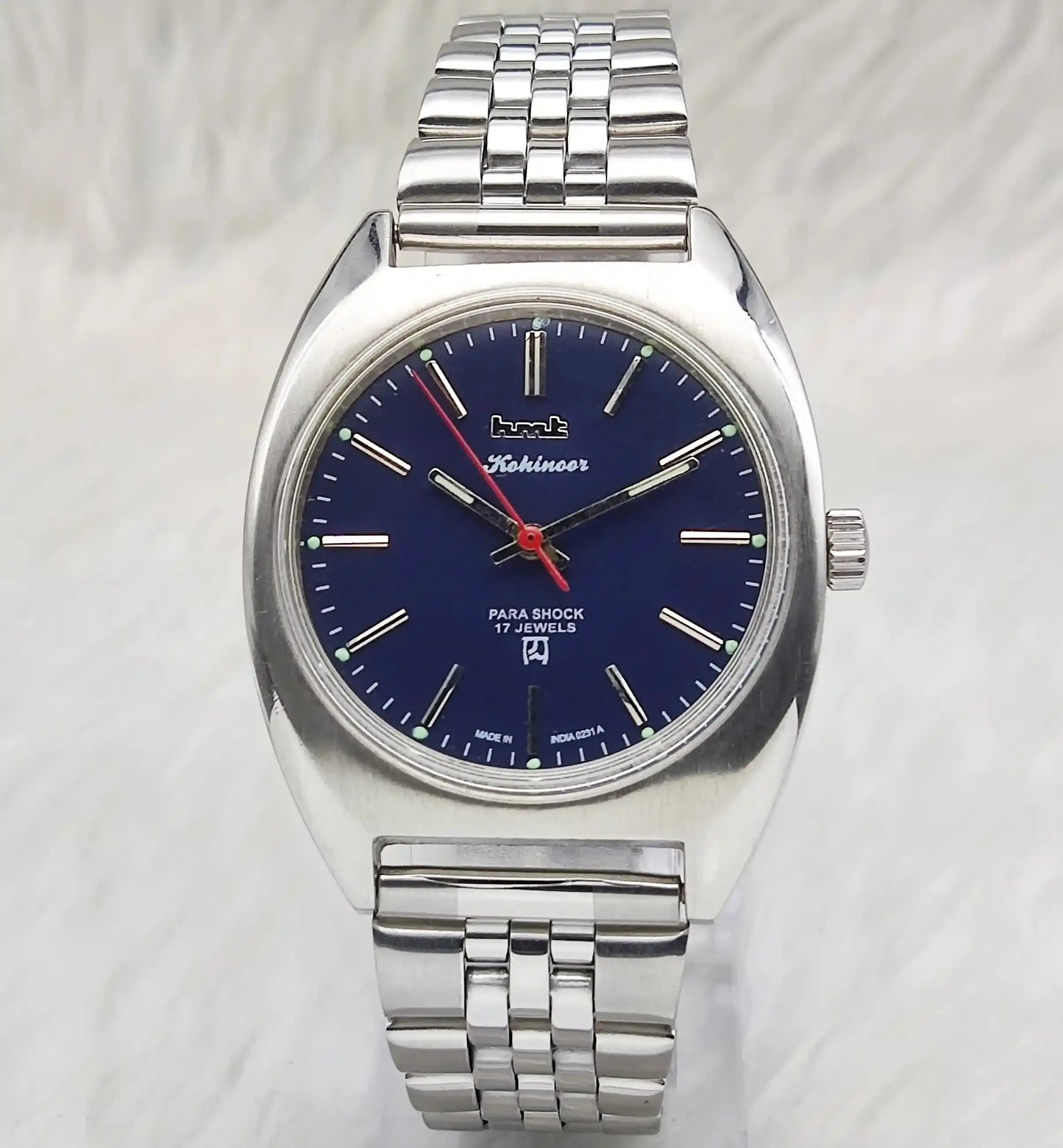 HMT Kohinoor 17 Jewels Stick Indices Blue Dial Handwinding
