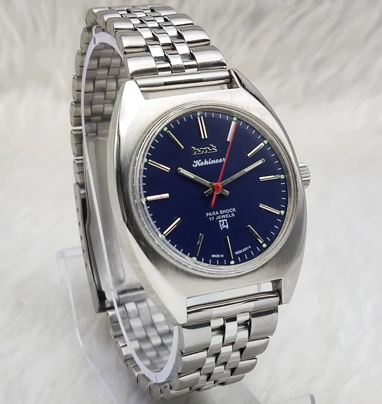 HMT Kohinoor 17 Jewels Stick Indices Blue Dial Handwinding