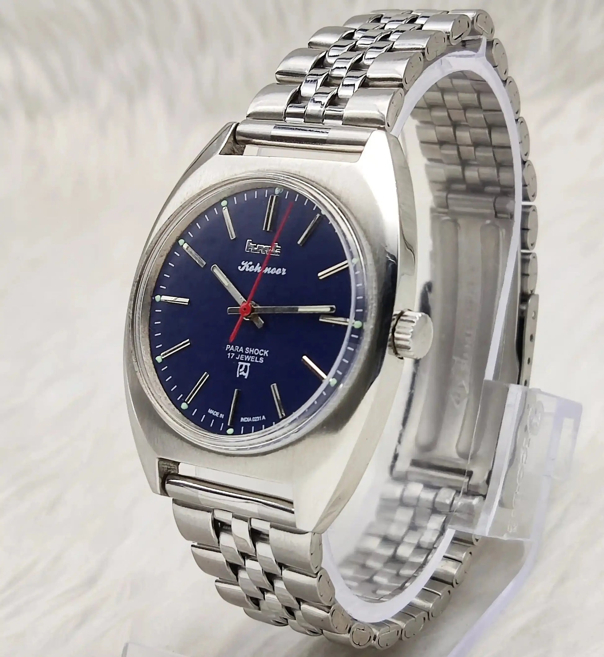 HMT Kohinoor 17 Jewels Stick Indices Blue Dial Handwinding