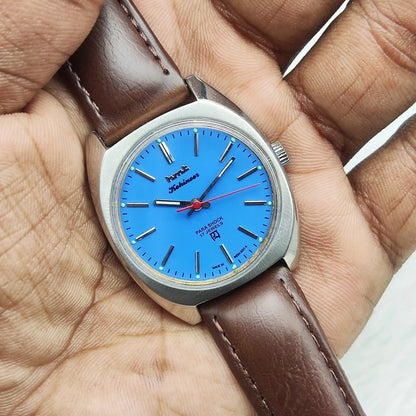 HMT Kohinoor 17 Jewels Stick Indices Sky Blue Dial Handwinding