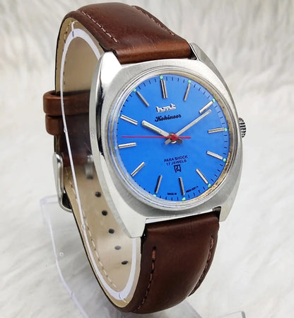 HMT Kohinoor 17 Jewels Stick Indices Sky Blue Dial Handwinding