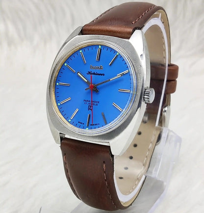 HMT Kohinoor 17 Jewels Stick Indices Sky Blue Dial Handwinding