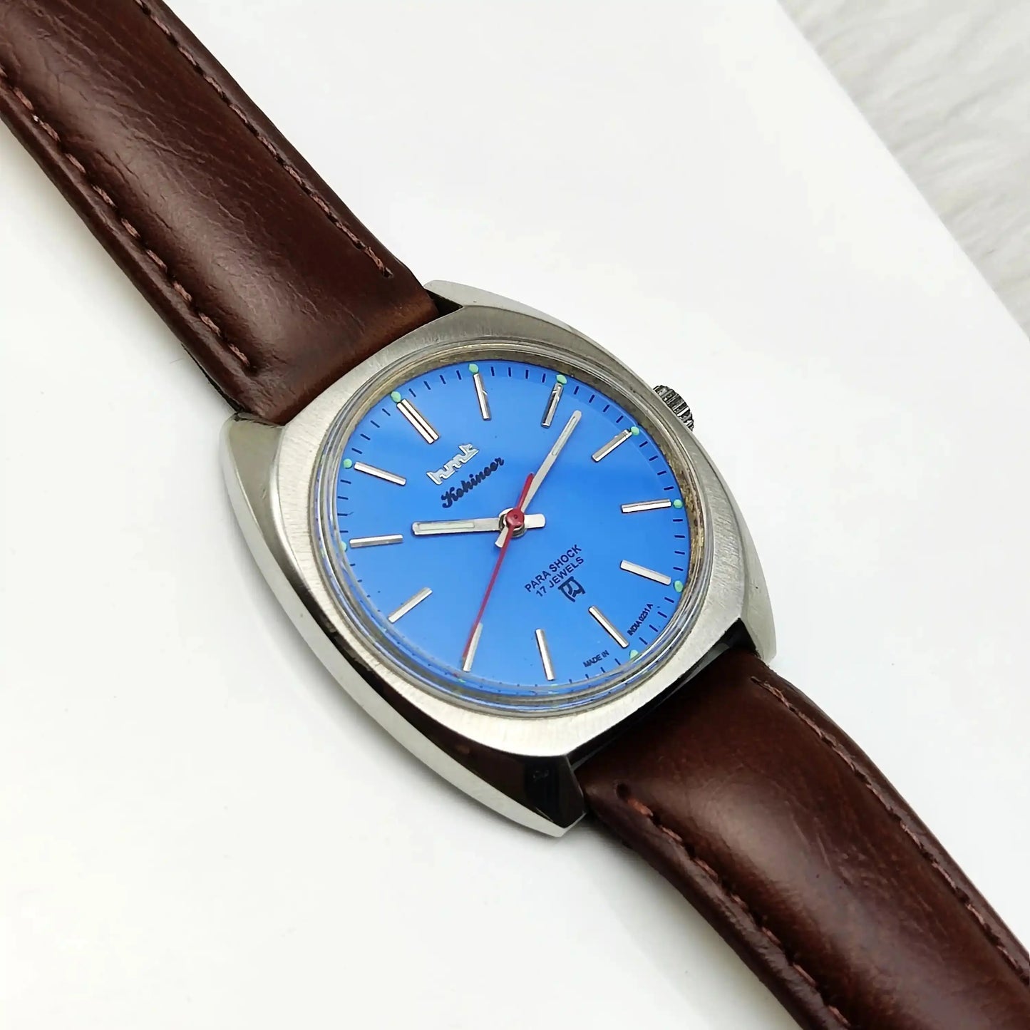 HMT Kohinoor 17 Jewels Stick Indices Sky Blue Dial Handwinding