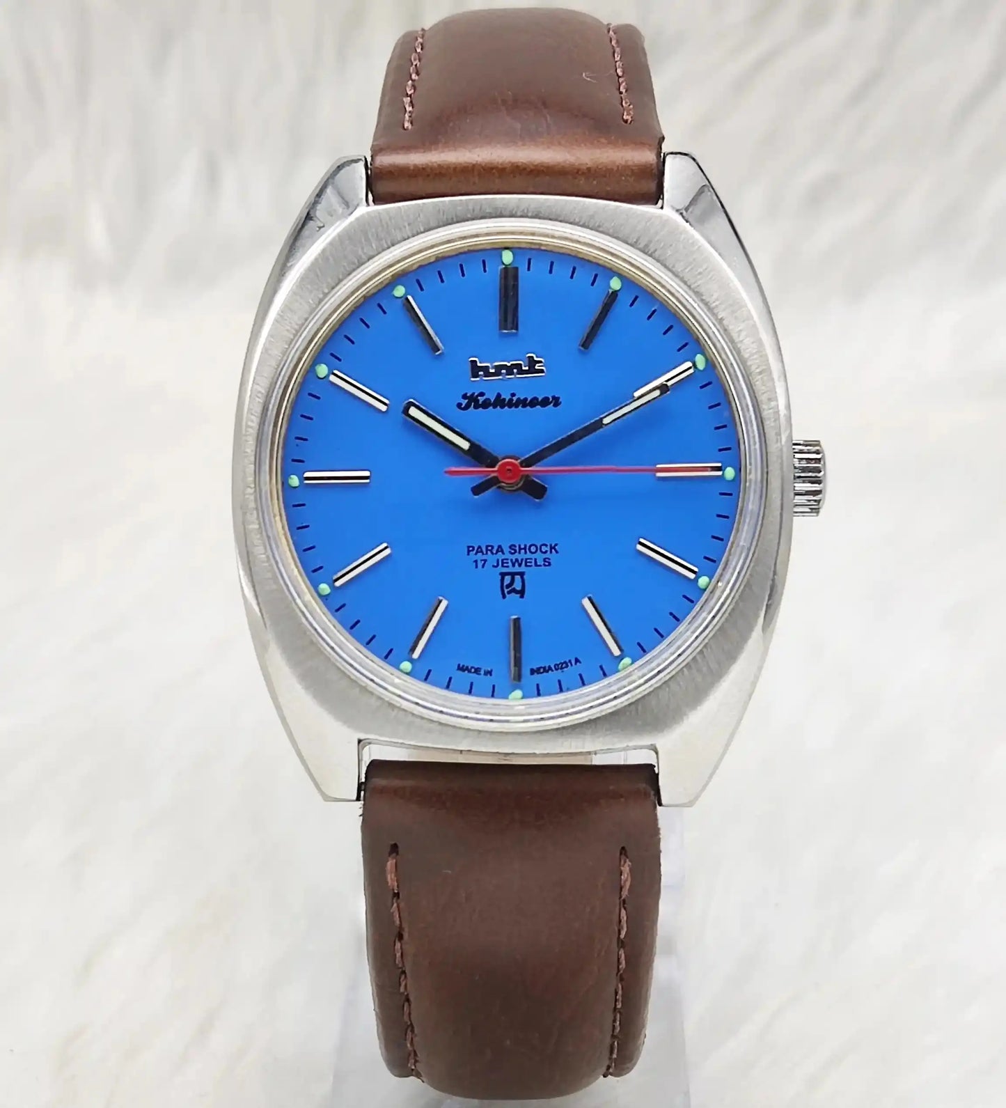 HMT Kohinoor 17 Jewels Stick Indices Sky Blue Dial Handwinding