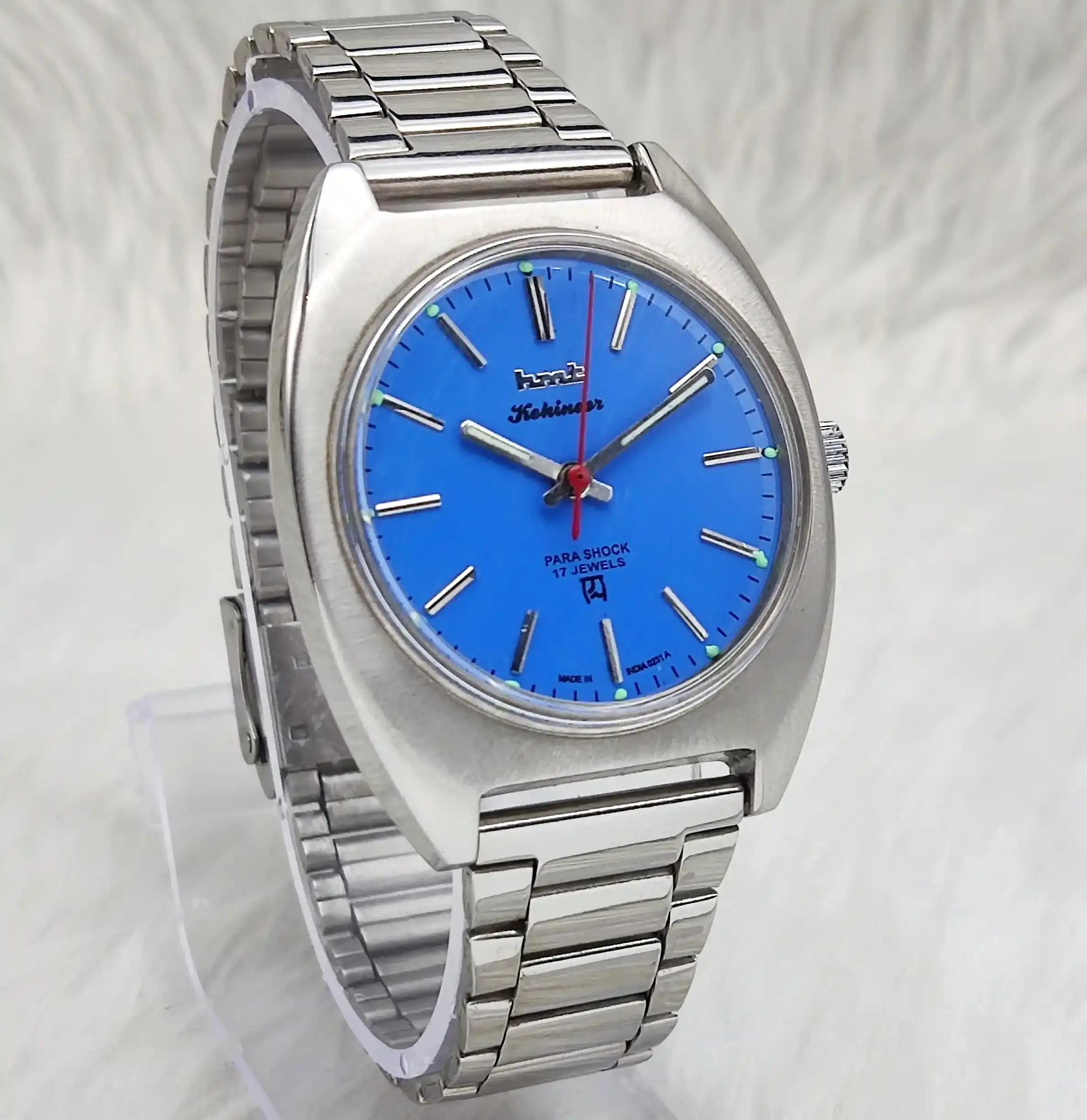 HMT Kohinoor 17 Jewels Stick Indices Sky Blue Dial Handwinding