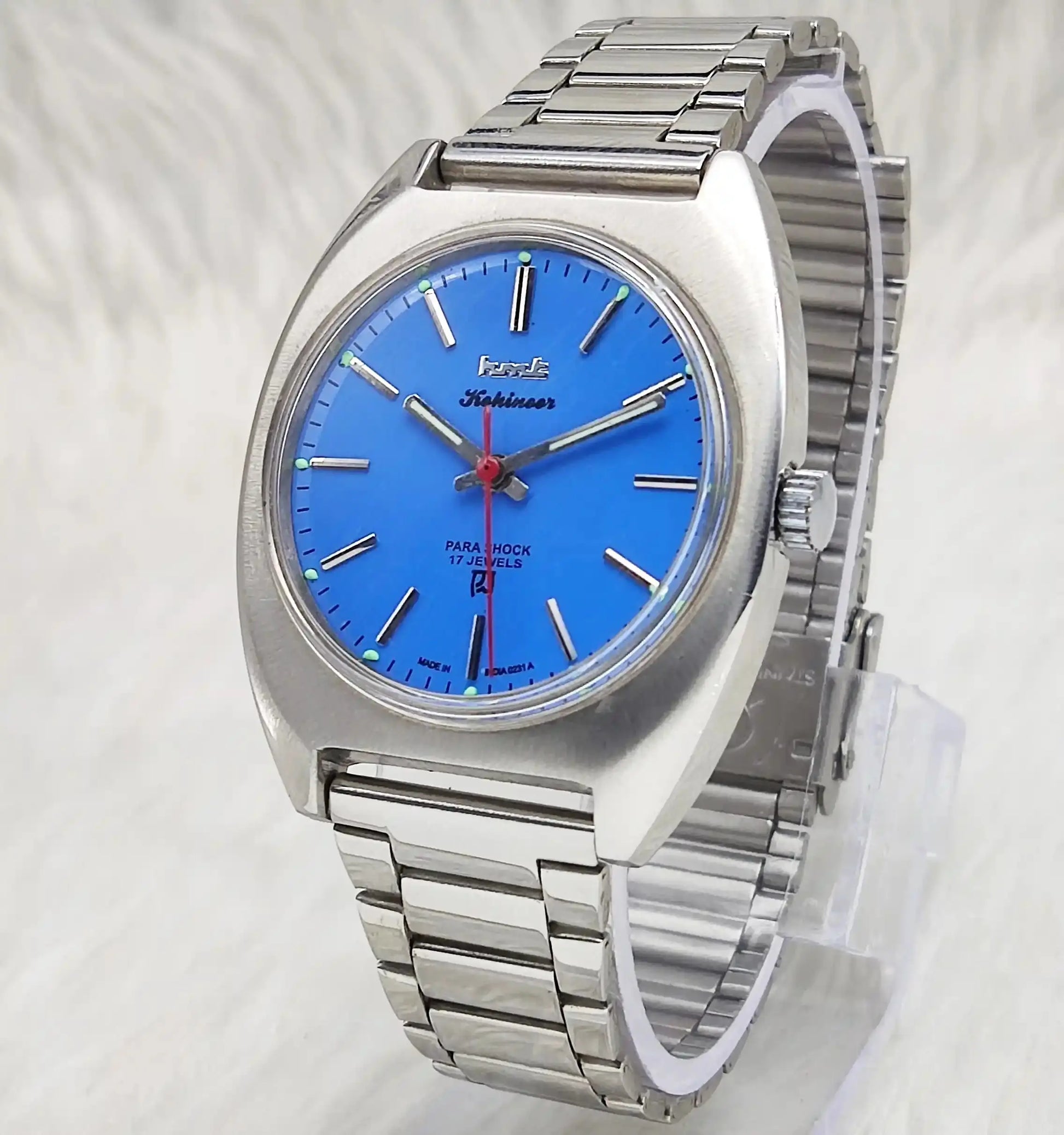 HMT Kohinoor 17 Jewels Stick Indices Sky Blue Dial Handwinding