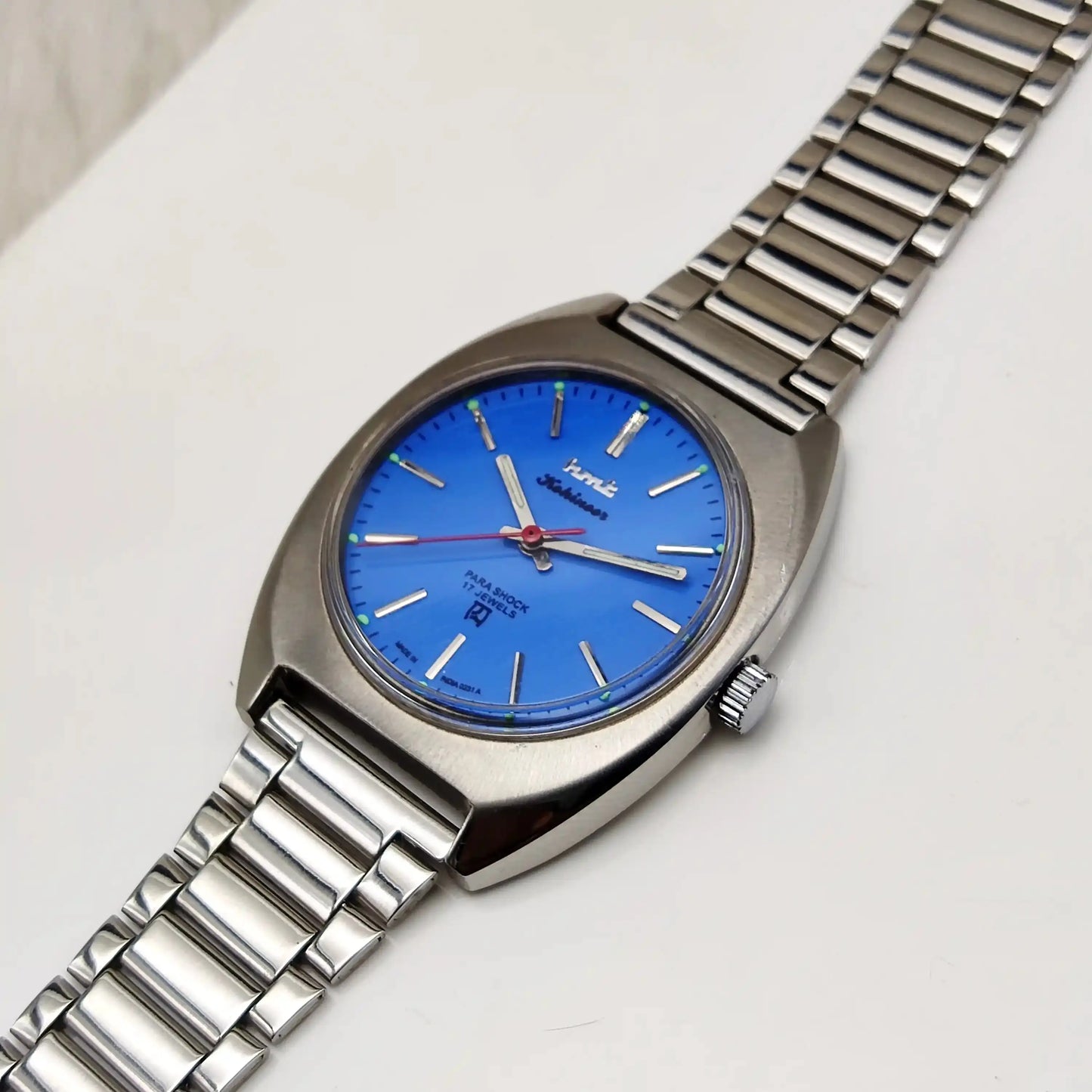 HMT Kohinoor 17 Jewels Stick Indices Sky Blue Dial Handwinding