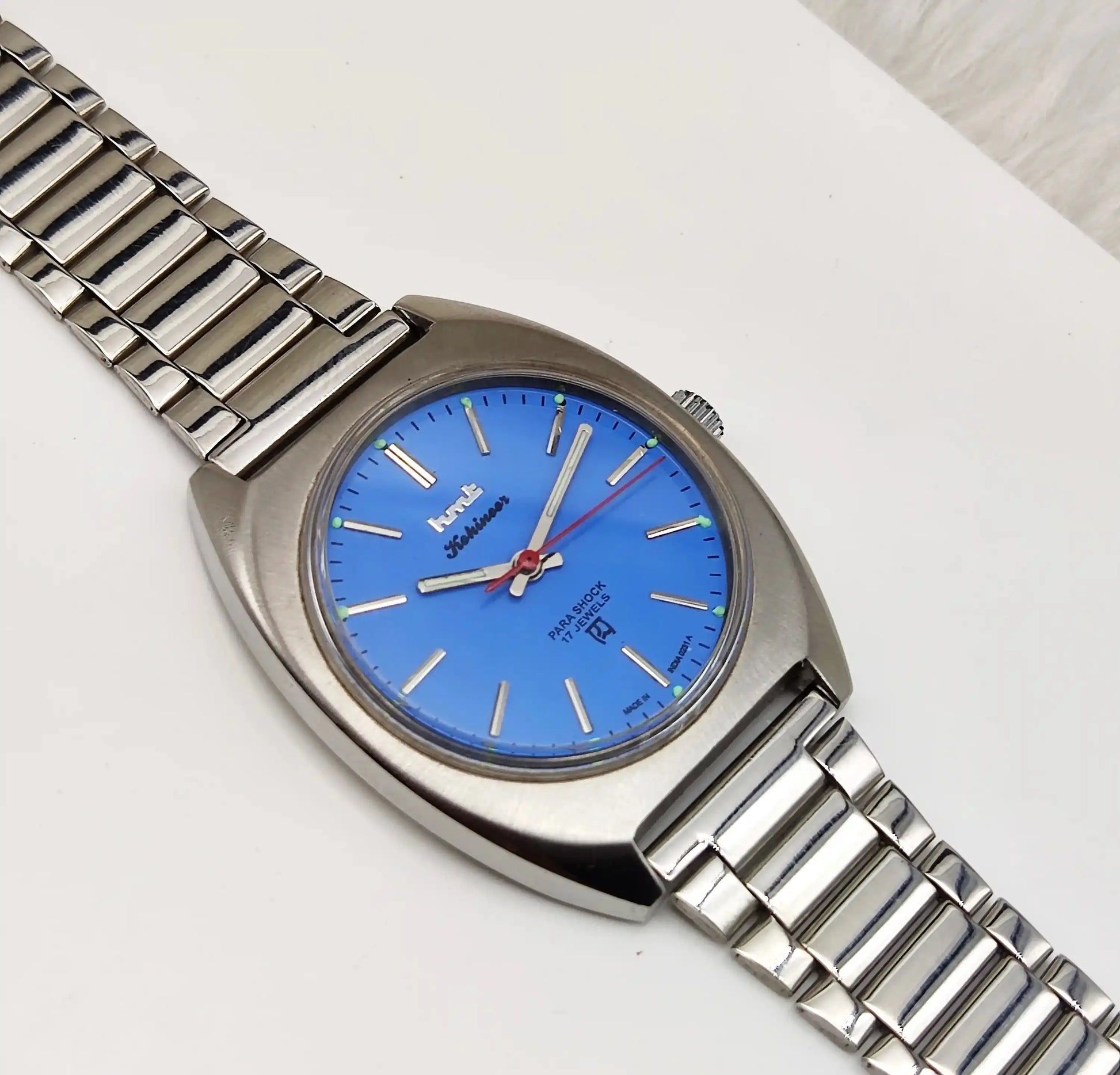 HMT Kohinoor 17 Jewels Stick Indices Sky Blue Dial Handwinding
