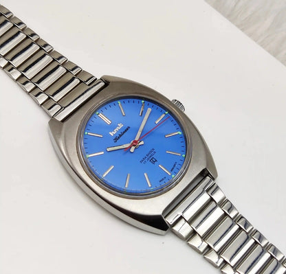 HMT Kohinoor 17 Jewels Stick Indices Sky Blue Dial Handwinding