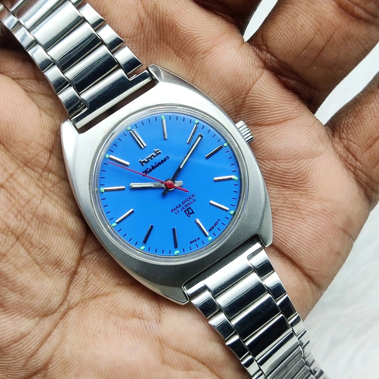 HMT Kohinoor 17 Jewels Stick Indices Sky Blue Dial Handwinding