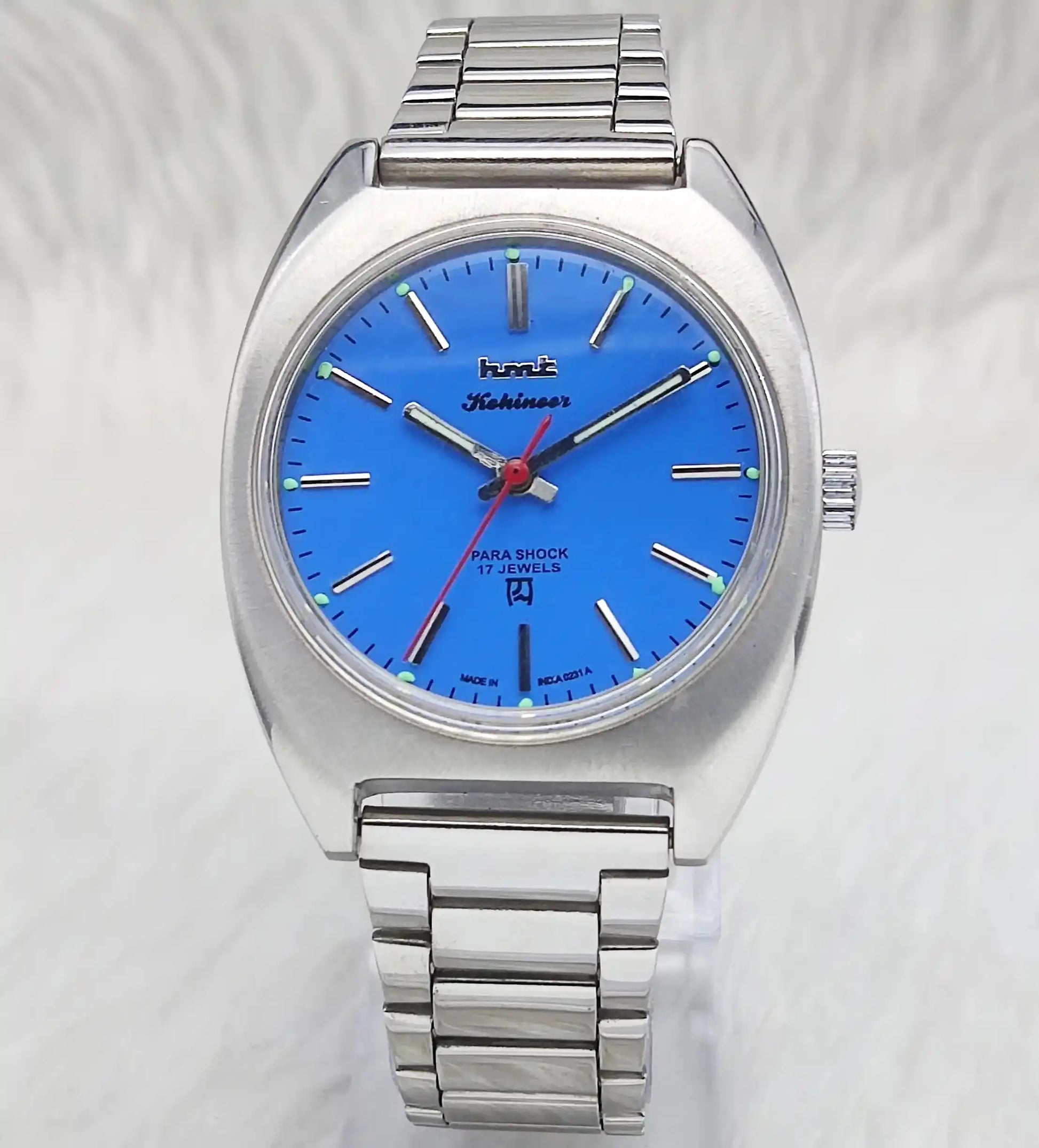 HMT Kohinoor 17 Jewels Stick Indices Sky Blue Dial Handwinding