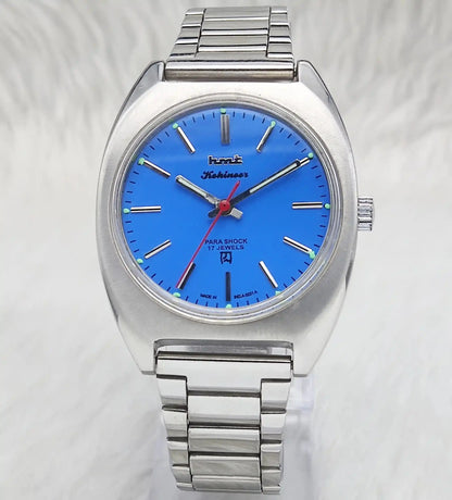 HMT Kohinoor 17 Jewels Stick Indices Sky Blue Dial Handwinding