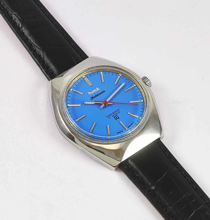 HMT Kohinoor Blue Dial Para Shock 17 Jewels Mechanical Handwinding Men's Watch 0231 Discover-Diamonds