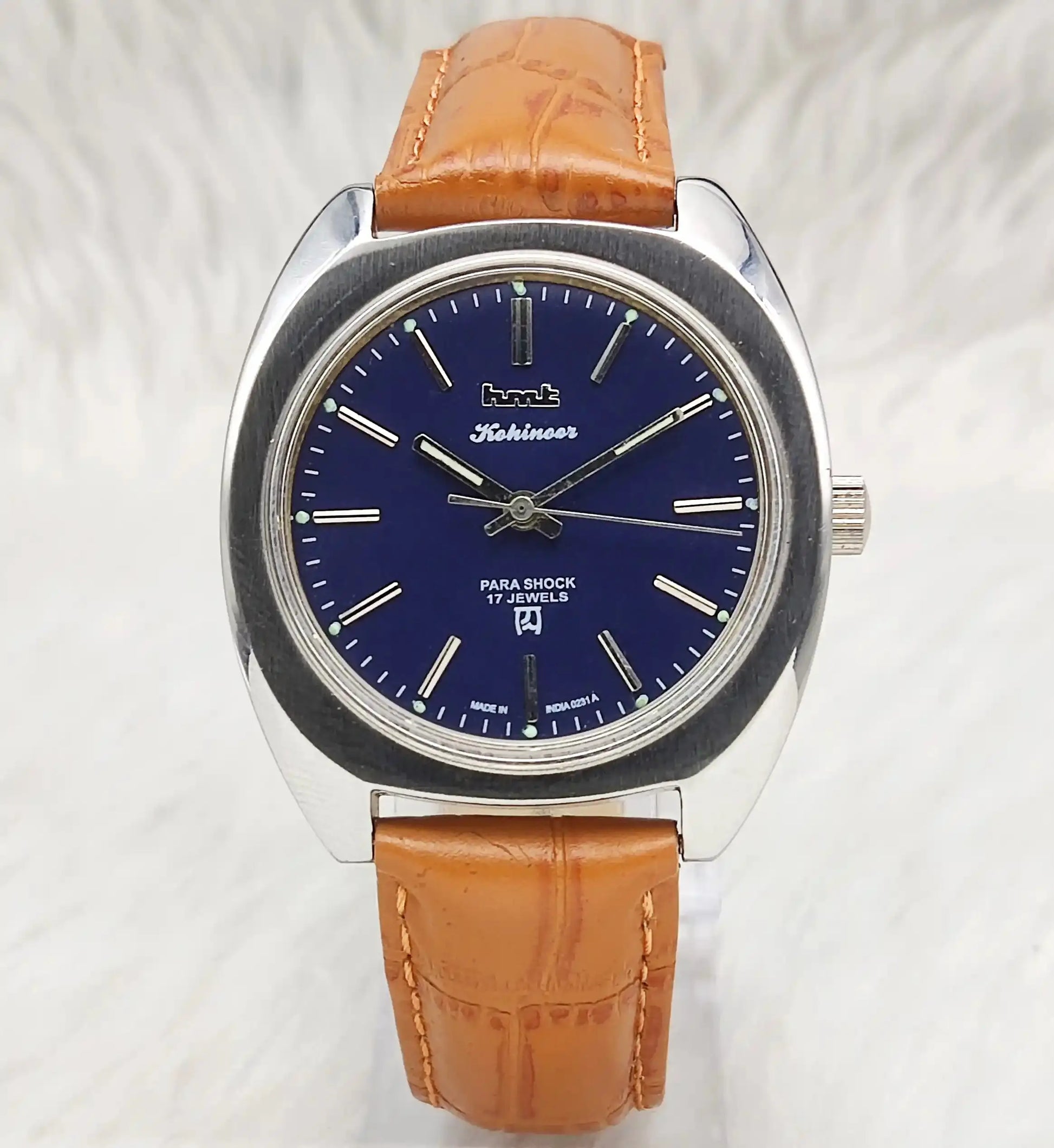 HMT Kohinoor Blue Dial Stick Indices 17 Jewels Handwinding