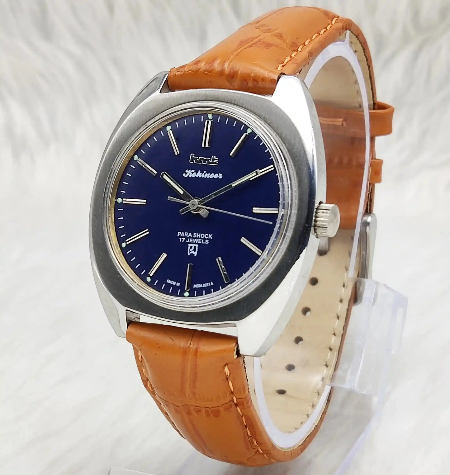 HMT Kohinoor Blue Dial Stick Indices 17 Jewels Handwinding