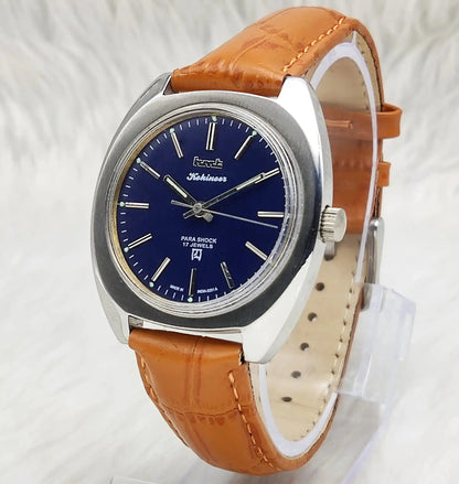 HMT Kohinoor Blue Dial Stick Indices 17 Jewels Handwinding