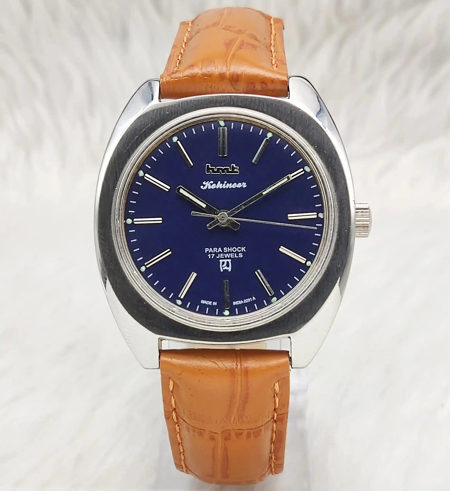 HMT Kohinoor Blue Dial Stick Indices 17 Jewels Handwinding