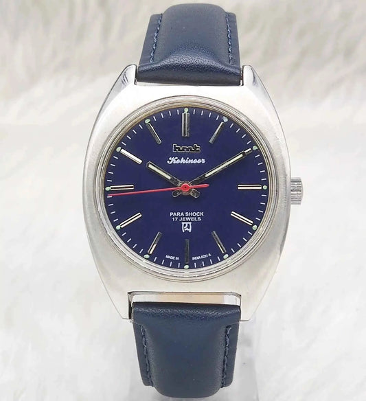 HMT Kohinoor Blue Stick Indices Dail 17 Jewels Handwindig