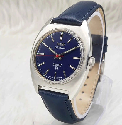 HMT Kohinoor Blue Stick Indices Dail 17 Jewels Handwindig