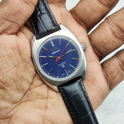 HMT Kohinoor Blue Stick Indices Dial Para Shock 17 Jewels Handwinding Watch