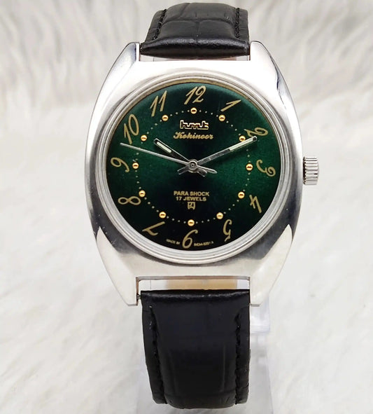 HMT Kohinoor English Numerals Green Dial 17 Jewels Handwinding
