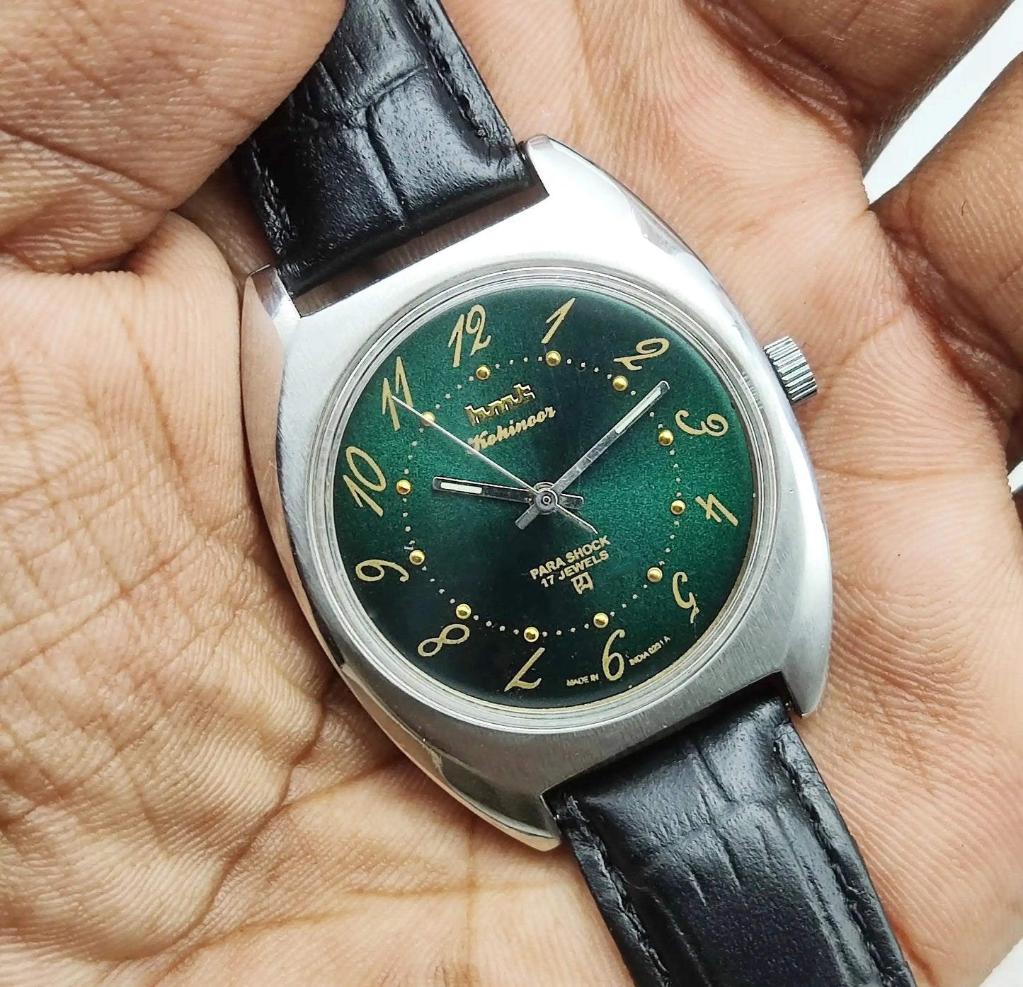 HMT Kohinoor English Numerals Green Dial 17 Jewels Handwinding
