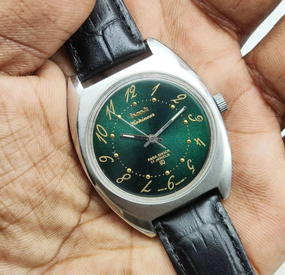 HMT Kohinoor English Numerals Green Dial 17 Jewels Handwinding