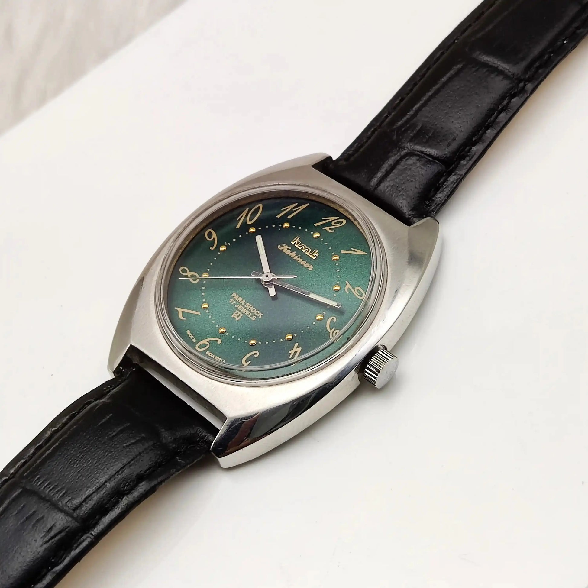 HMT Kohinoor English Numerals Green Dial 17 Jewels Handwinding