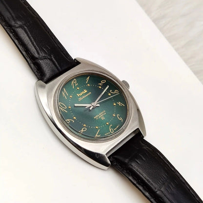 HMT Kohinoor English Numerals Green Dial 17 Jewels Handwinding