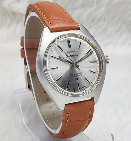 HMT Kohinoor Handwinding Stick Indices 17 Jewels Silver Dial
