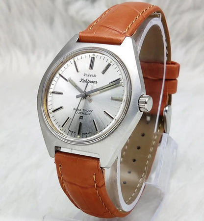 HMT Kohinoor Handwinding Stick Indices 17 Jewels Silver Dial