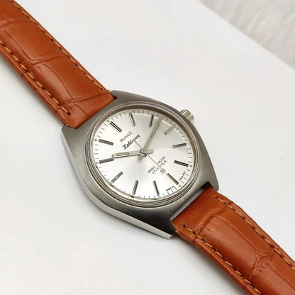HMT Kohinoor Handwinding Stick Indices 17 Jewels Silver Dial