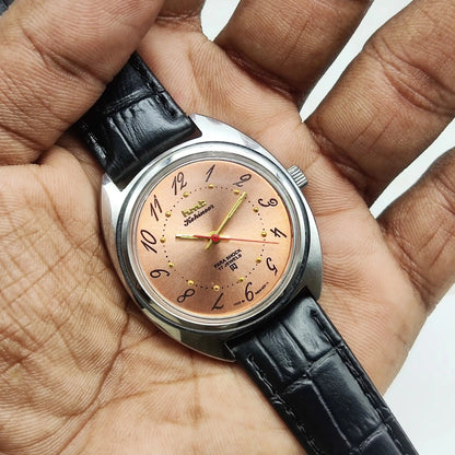 HMT Kohinoor Orange English Numerals Dial Handwinding 17 Jewels
