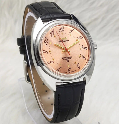 HMT Kohinoor Orange English Numerals Dial Handwinding 17 Jewels