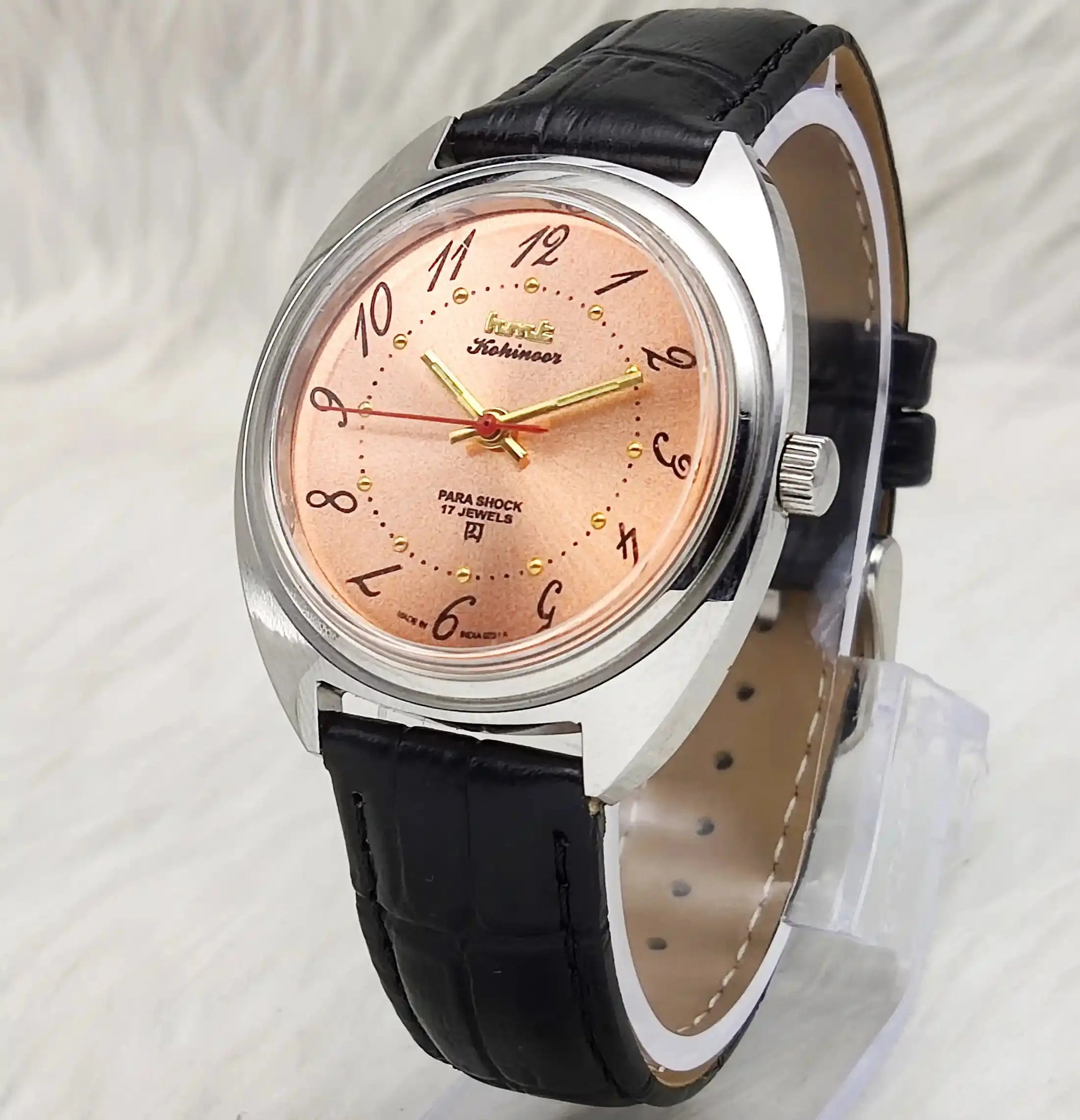 HMT Kohinoor Orange English Numerals Dial Handwinding 17 Jewels
