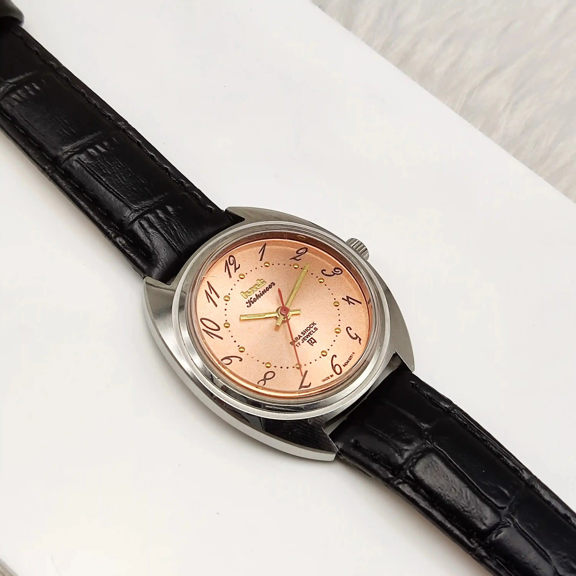 HMT Kohinoor Orange English Numerals Dial Handwinding 17 Jewels