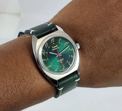 HMT Kohinoor Para Shock 17 Jewels English Numerals Green Dial Handwinding Discover-Diamonds Physical