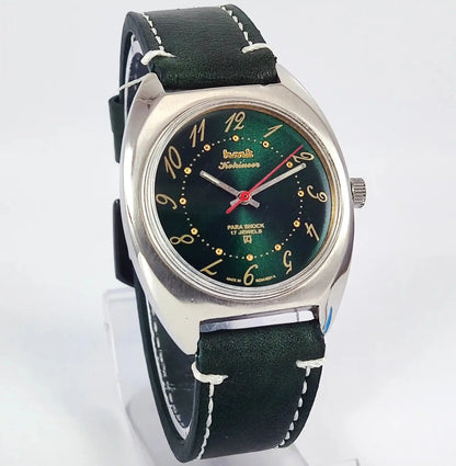 HMT Kohinoor Para Shock 17 Jewels English Numerals Green Dial Handwinding Discover-Diamonds Physical