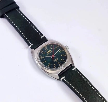 HMT Kohinoor Para Shock 17 Jewels English Numerals Green Dial Handwinding Discover-Diamonds Physical