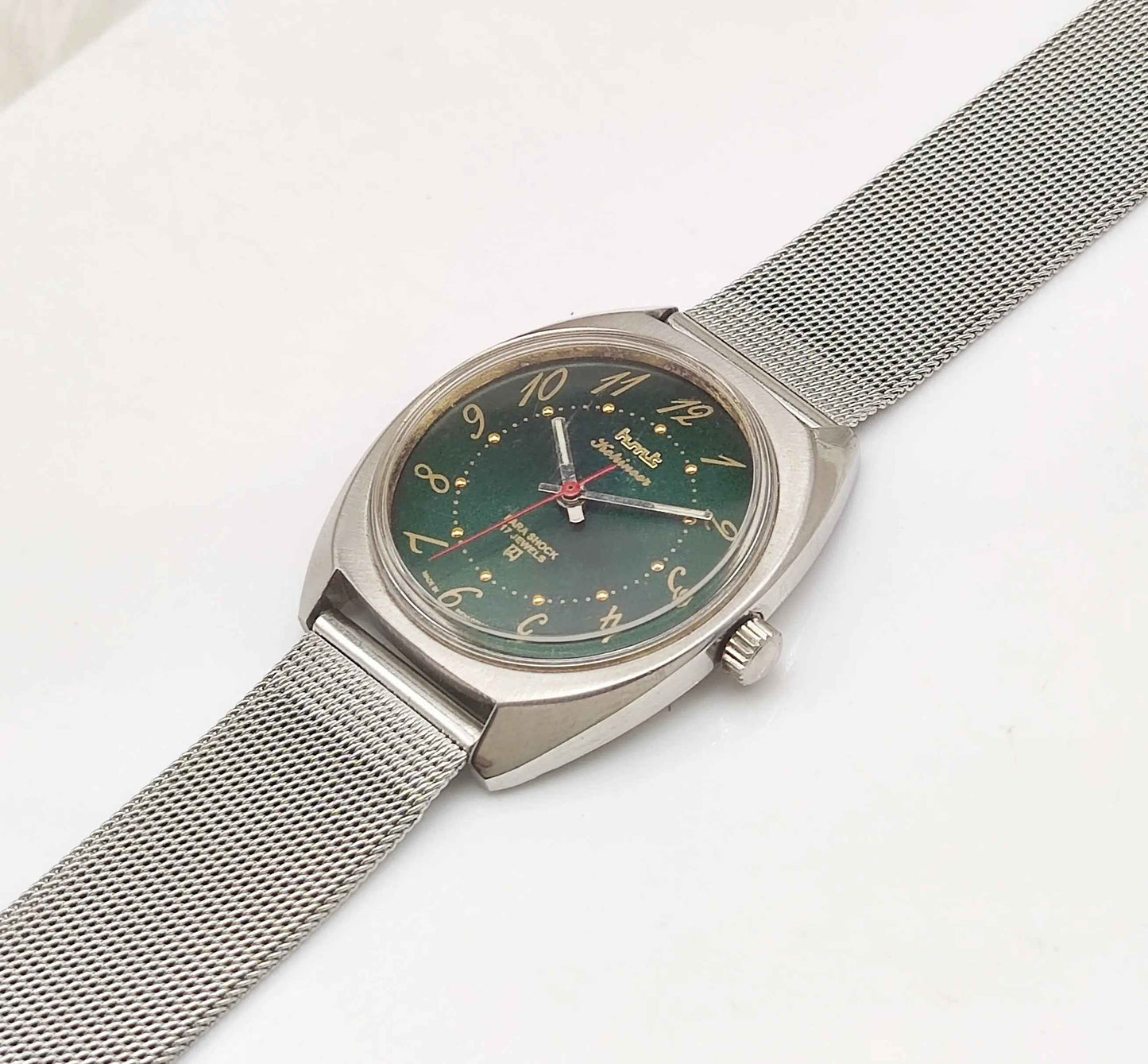 HMT Kohinoor Para Shock 17 Jewels Green Dial Handwinding English Numerals