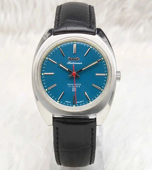HMT Kohinoor Para Shock 17 Jewels Peacock Green Dial Handwinding Stick Indices