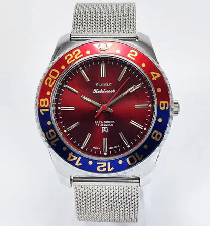 HMT Kohinoor Para Shock 17 Jewels Transparent Back Red Dial Mechanical Handwinding Men's Watch 0231 Discover-Diamonds