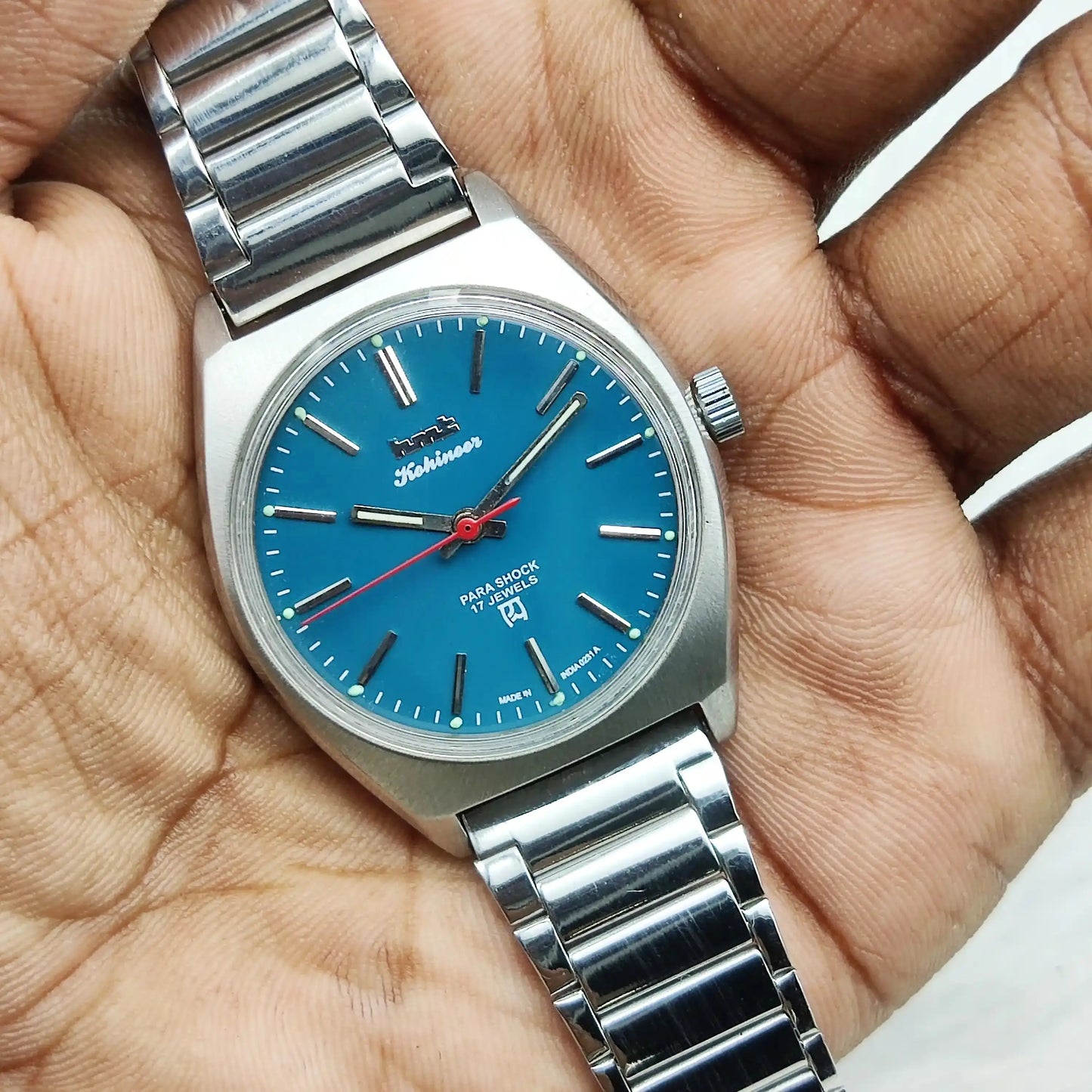 HMT Kohinoor Peacock Green Dial Stick Indices 17 Jewels Handwinding