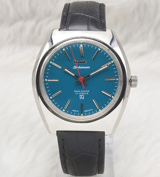 HMT Kohinoor Peacock Green Para Shock 17 Jewels Stick Indices Handwinding Watch Discover-Diamonds Physical