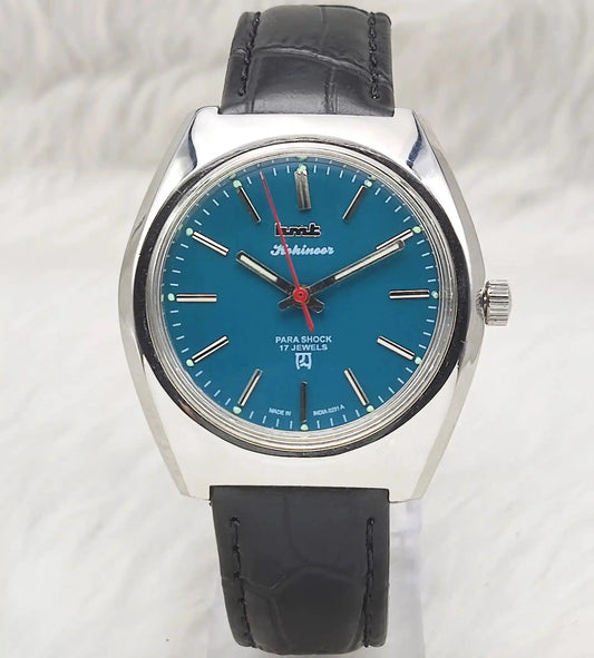 HMT Kohinoor Peacock Green Para Shock 17 Jewels Stick Indices Handwinding Watch