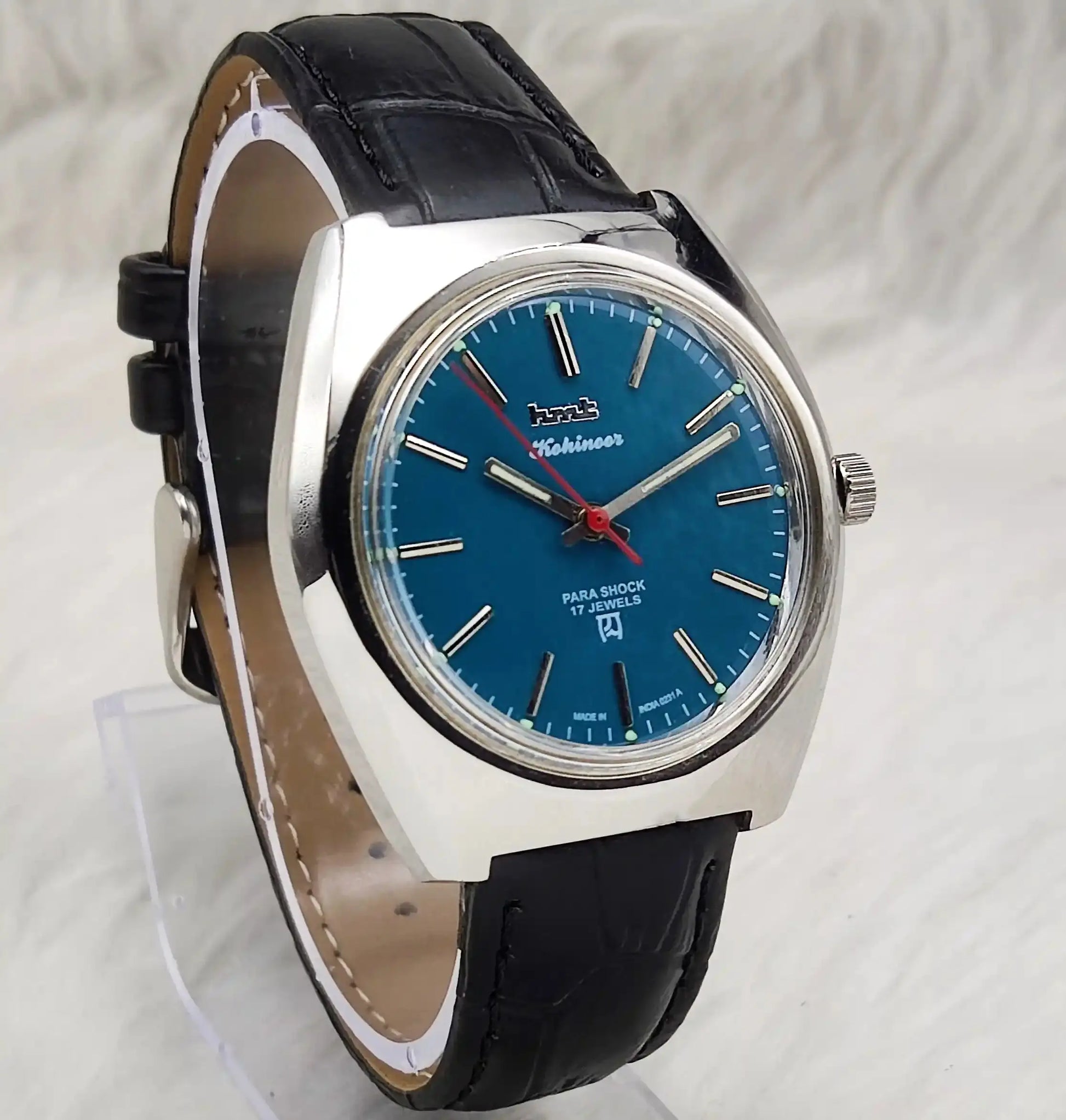 HMT Kohinoor Peacock Green Para Shock 17 Jewels Stick Indices Handwinding Watch