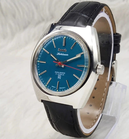 HMT Kohinoor Peacock Green Para Shock 17 Jewels Stick Indices Handwinding Watch