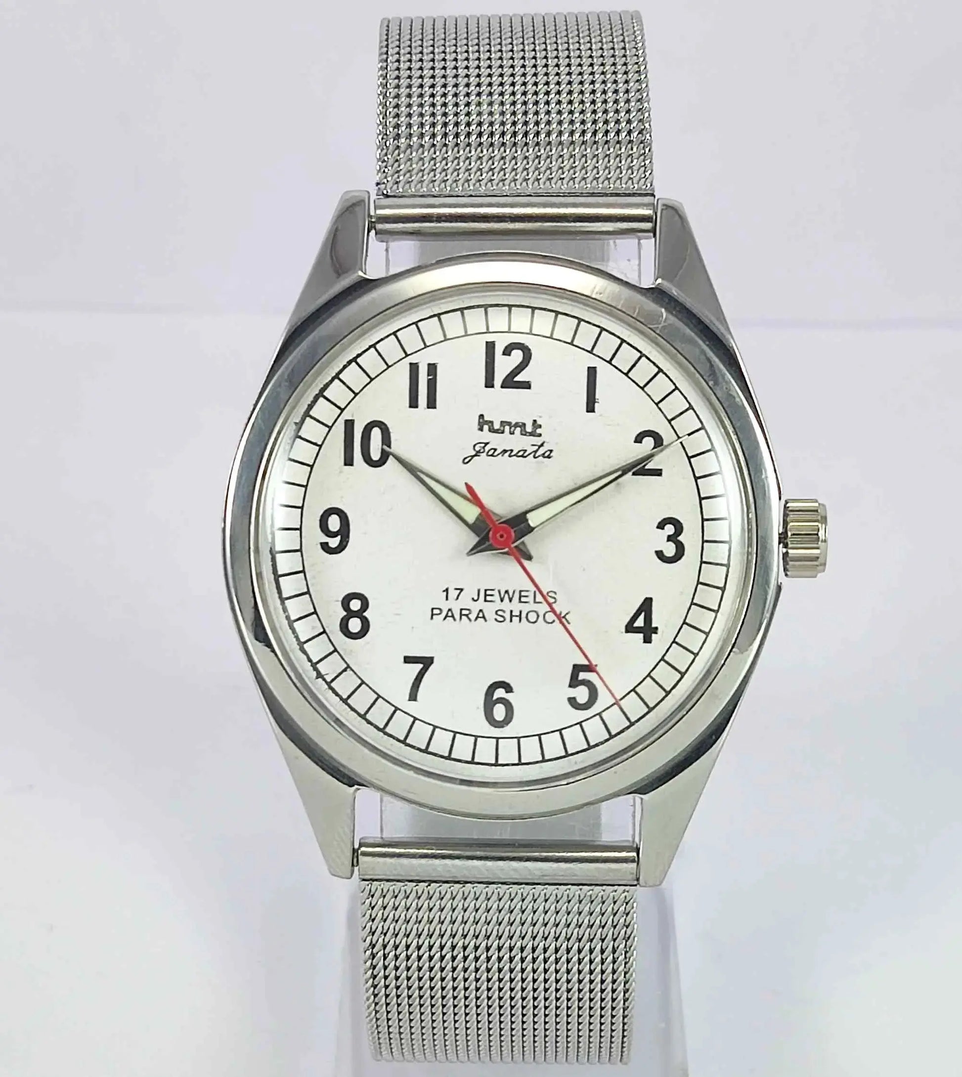 HMT Janata Para Shock 17 Jewels White Numerial Dial Men's Wrist Watch Discover-Diamonds