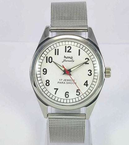 HMT Janata Para Shock 17 Jewels White Numerial Dial Men's Wrist Watch Discover-Diamonds