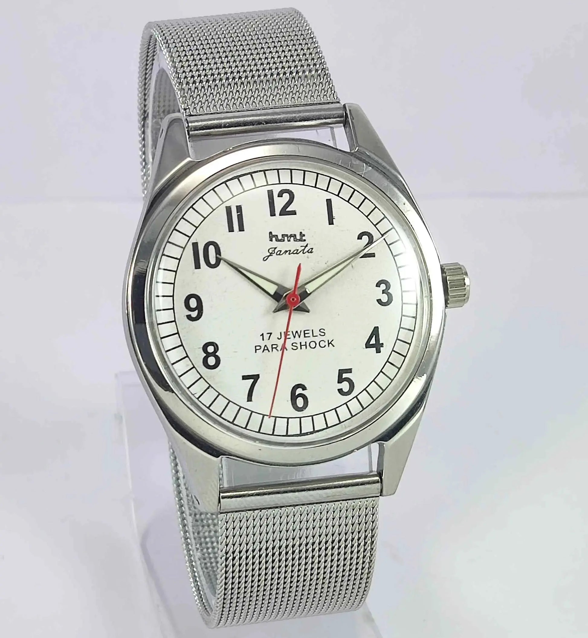 HMT Janata Para Shock 17 Jewels White Numerial Dial Men's Wrist Watch Discover-Diamonds